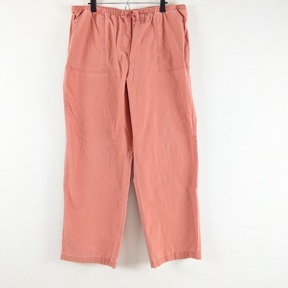 L.L. Bean Wide Leg Drawstring Coral Pants